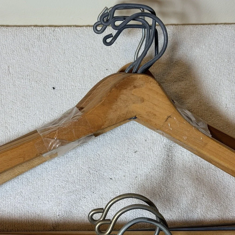 Lot (3)   SETWELL & SEARS Wooden SUIT HANGERS 18